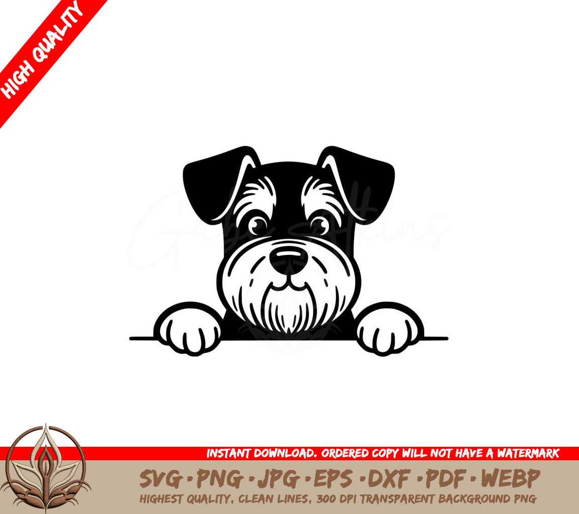 Giant Schnauzer Peeking SVG - Digital File for Flexibility