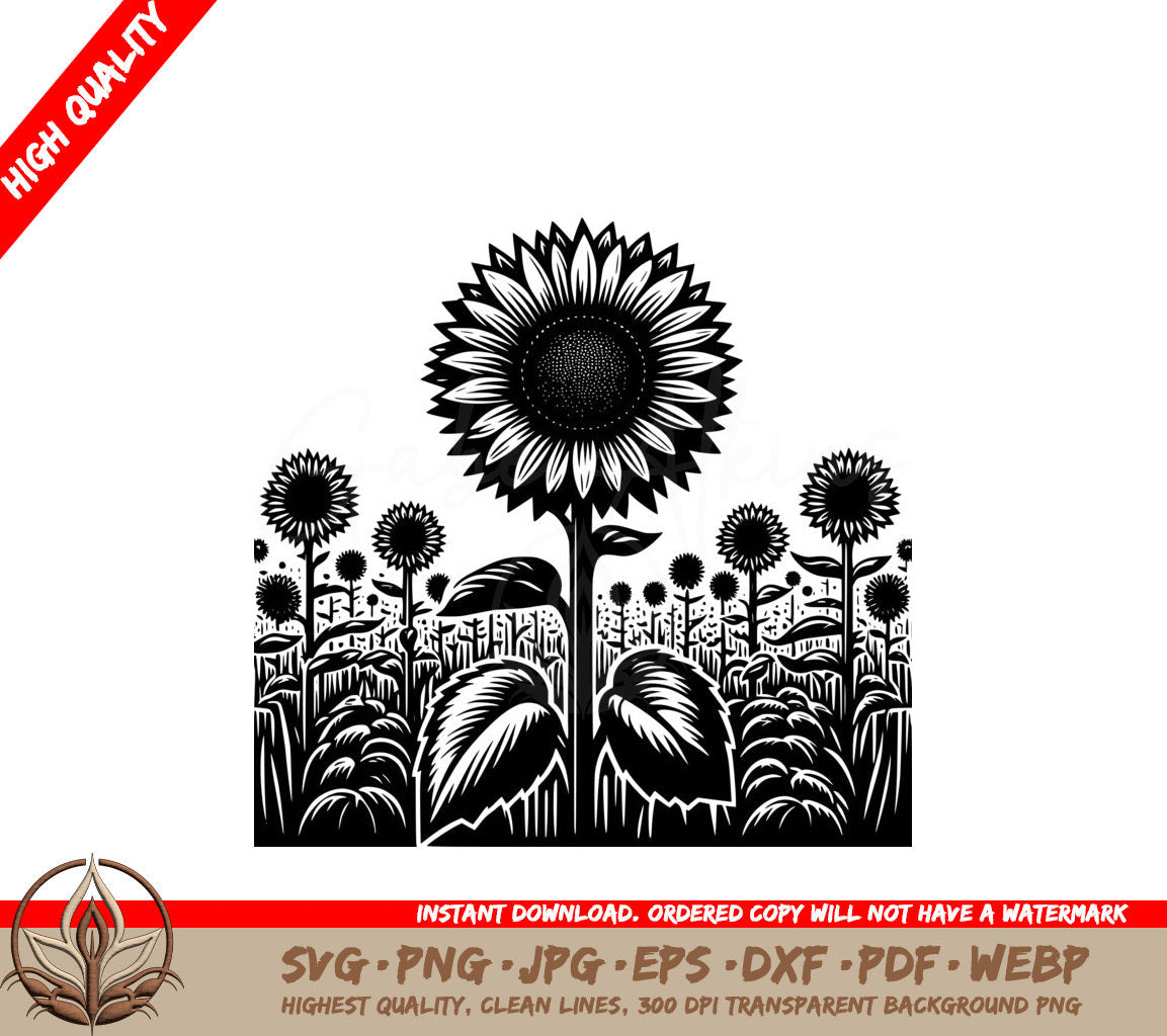 Giant Sunflower Field SVG - Digital Product File