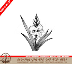 Gladiolus Blooms SVG - Digital Product in Multiple Formats