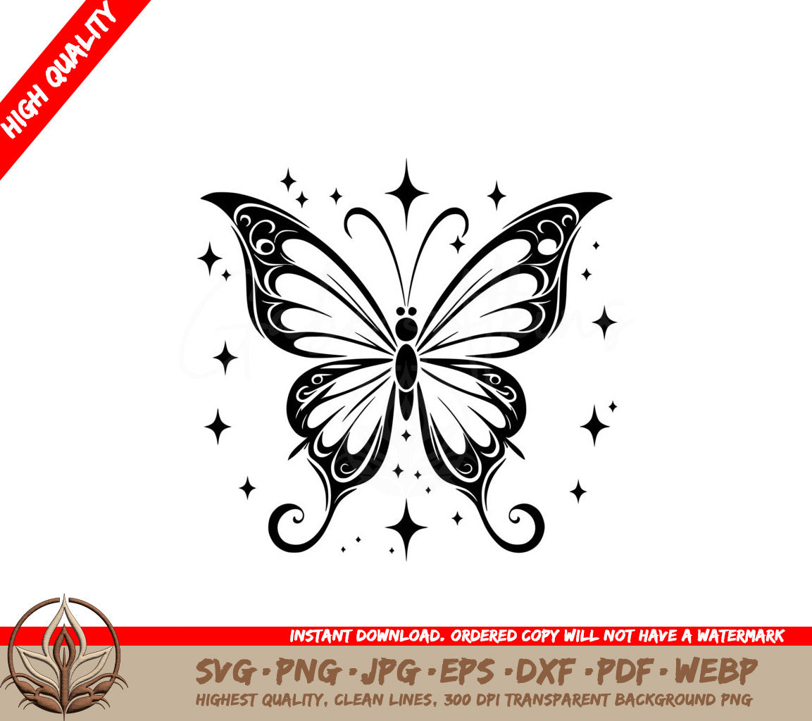 Glistening Butterfly SVG - Digital Product in Multiple Formats