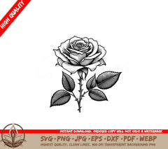 Glorious Rose Bloom SVG - Digital Product in Multiple Formats