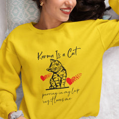 Karma is a Cat Purring in My Lap Sweatshirt, Meet me at Midnight Sweat | 2023 Swiftie Concert, Fashion Updated, Fun Music Lover