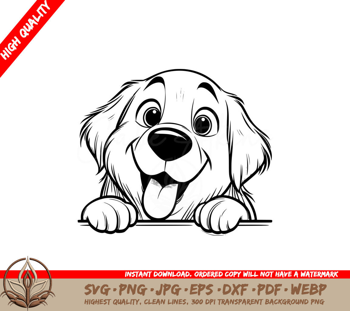 Golden Retriever Peek-a-boo SVG