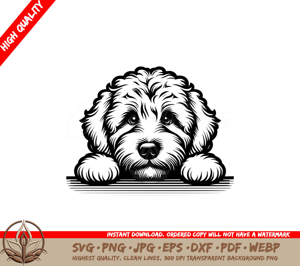 Goldendoodle Peeking SVG - Digital Product in Various Formats