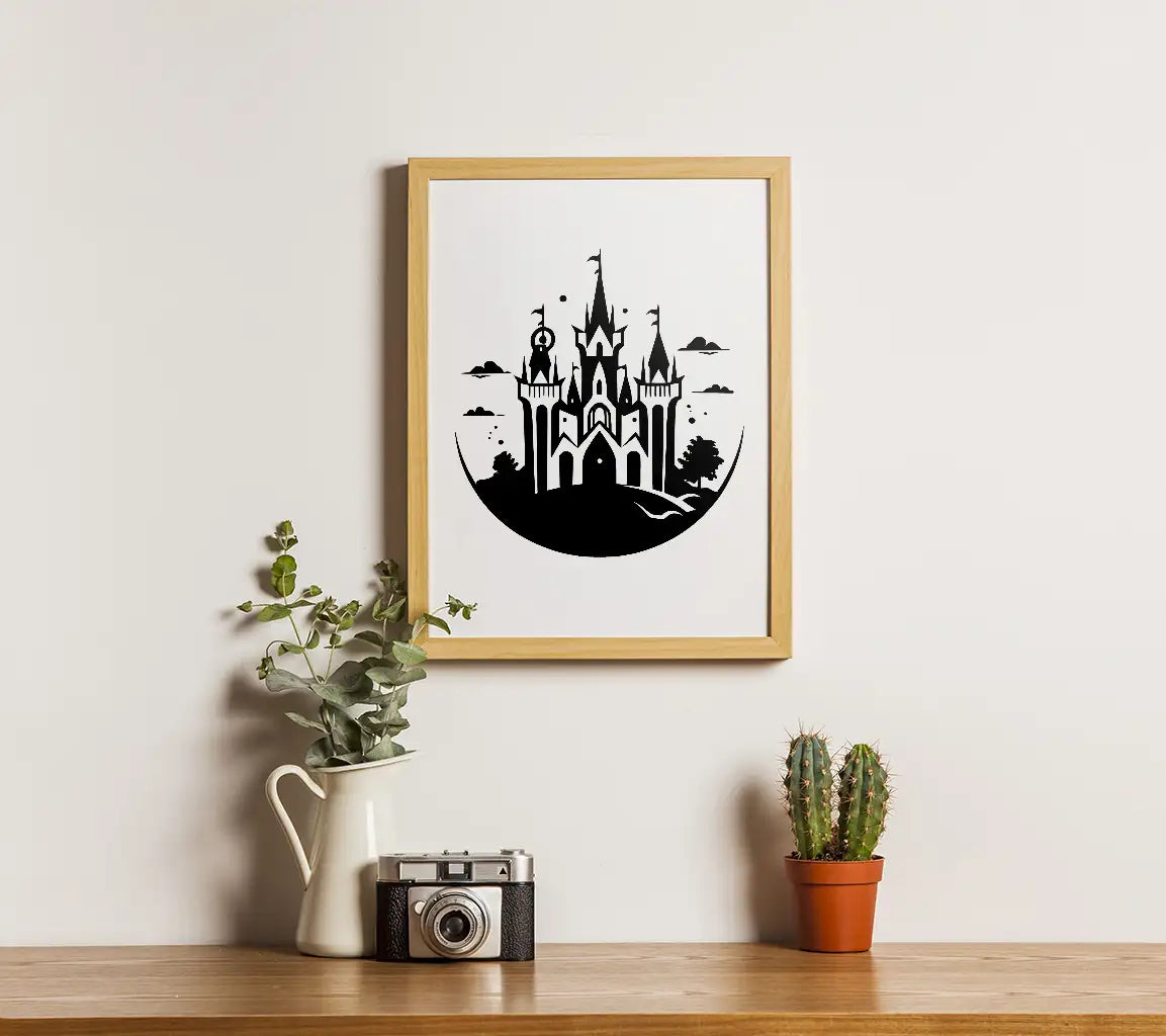 Gothic Castle Hilltop  SVG Illustration SVG