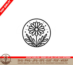 Graceful Daisy SVG Digital Product -  Flower Design Files