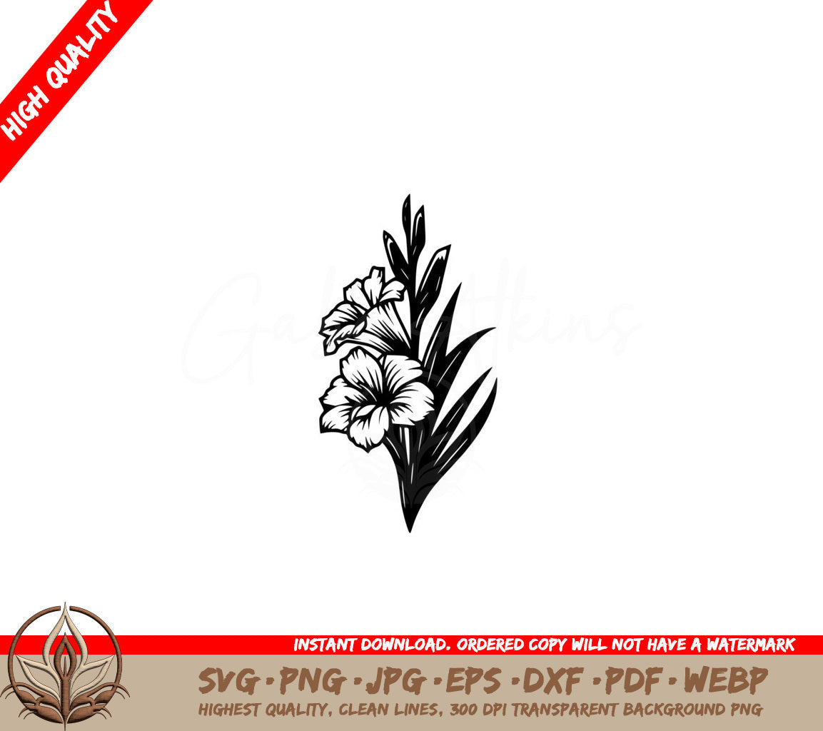 Graceful Gladiolus Blooms SVG Digital Product