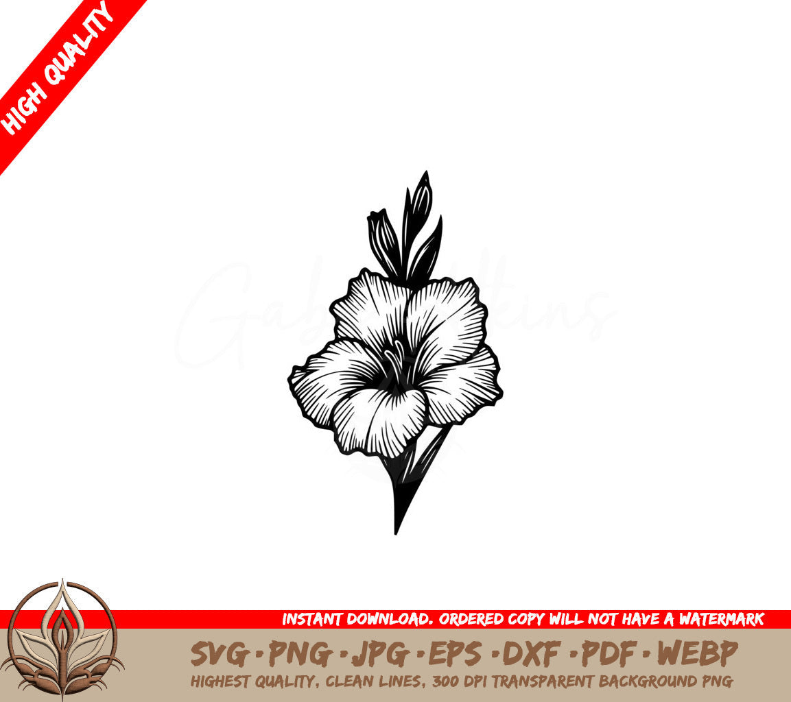 Graceful Gladiolus SVG - Single Product, Multiple File Formats