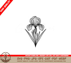 Graceful Iris SVG - Digital Product in Multiple Formats