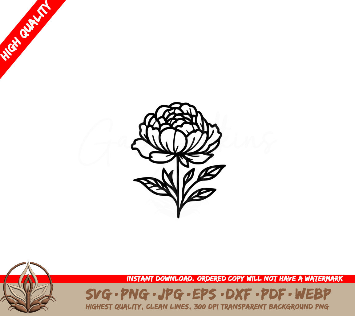 Graceful Peony Digital Product - SVG