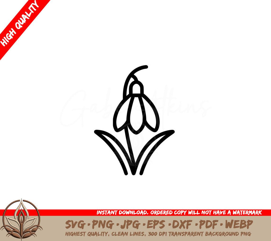 Graceful Snowdrop SVG - Digital File in Multiple Formats