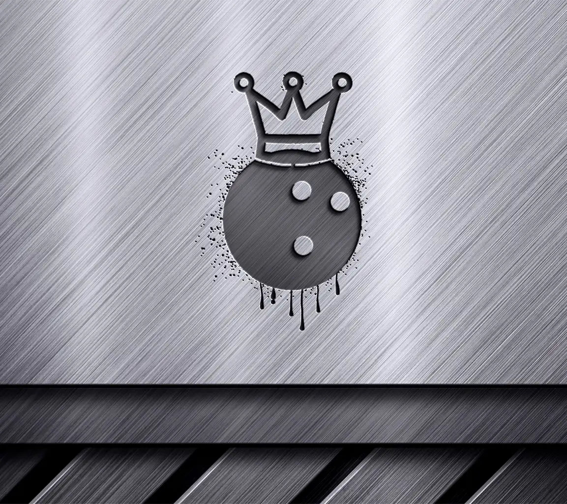 Graffiti Crown Bowling Ball SVG - Black Spray Paint Design SVG