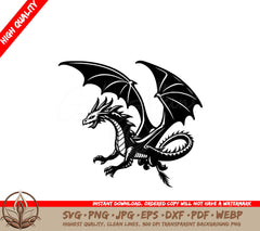 Grand Winged Dragon SVG Vector Digital File