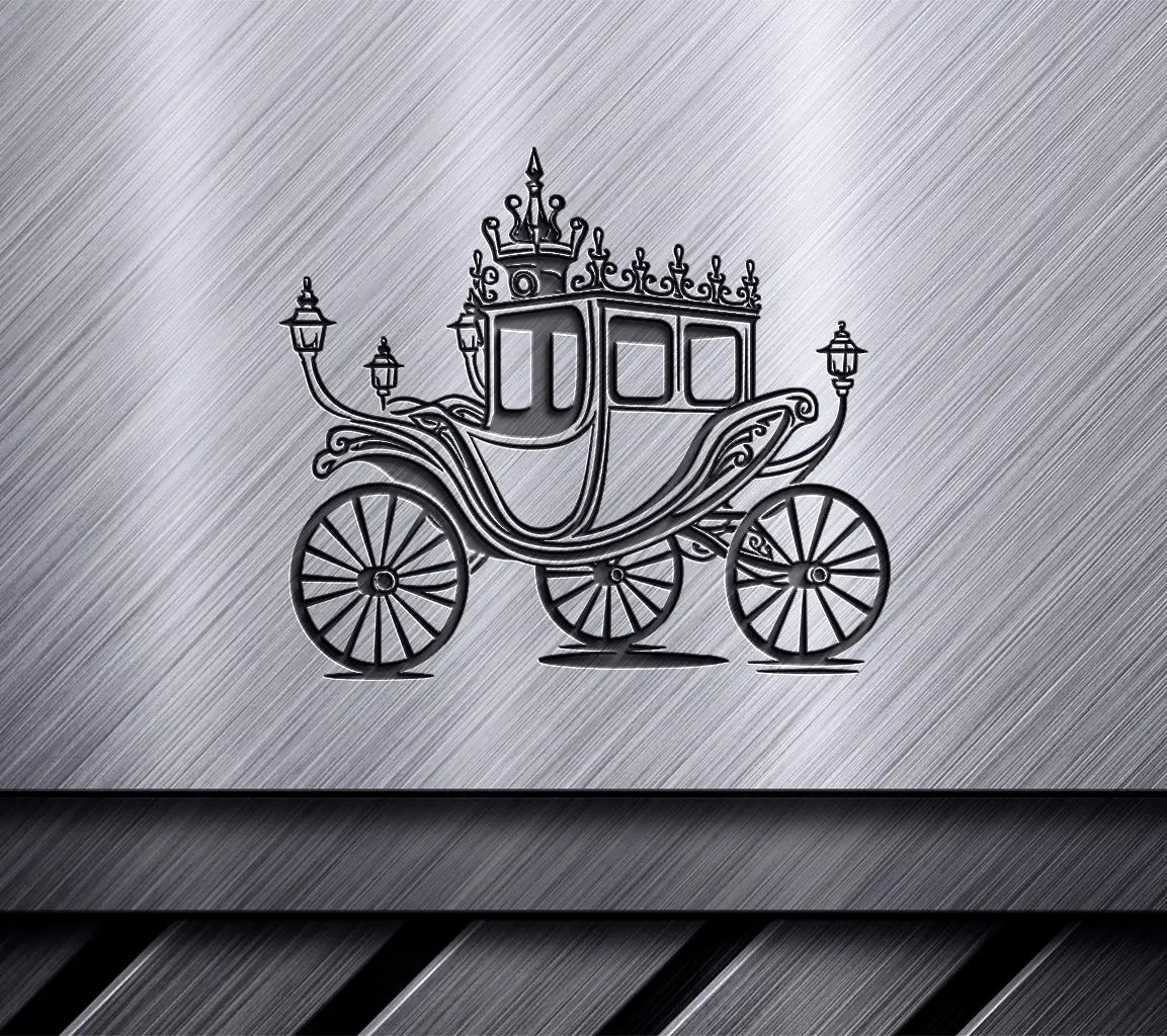  Horse Drawn Carriage SVG - Royal Crown, Regal Romance Design SVG