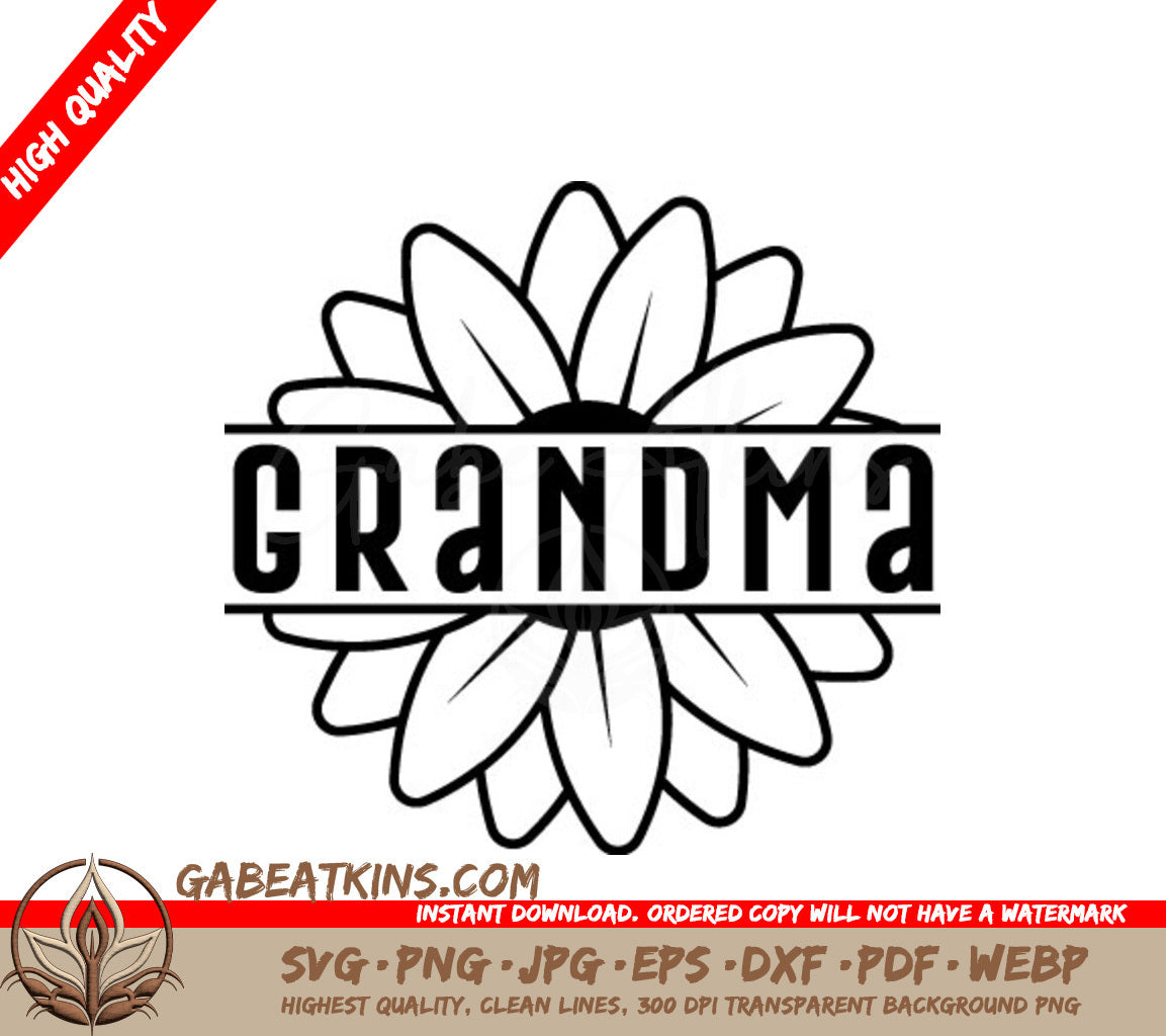  Sunflower Grandma SVG Cut File SVG