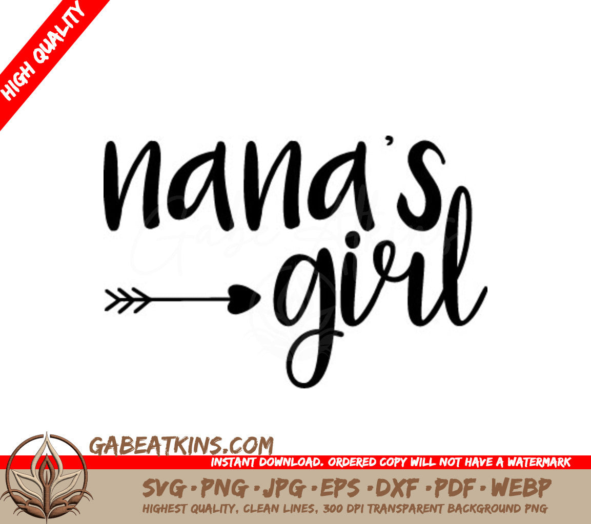 Nanas Girl SVG Cut File - Arrow Design SVG