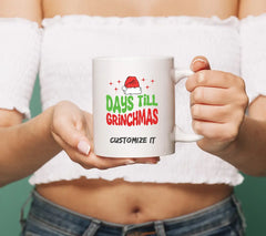 Grinchmas Countdown SVG - Santa Hat & Days Till Grinchmas SVG