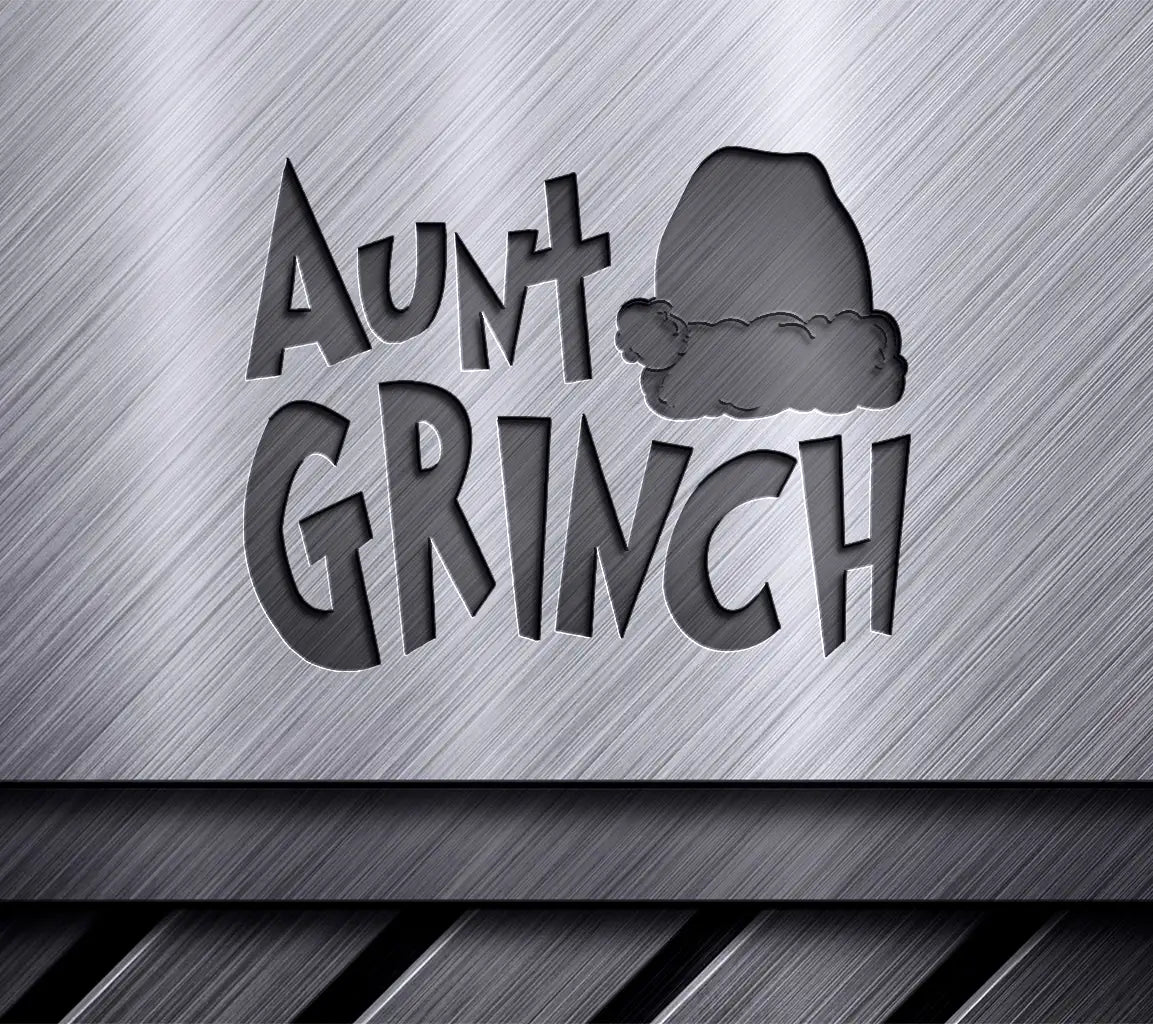 Aunt Grinch with Santa Hat SVG - Grinch Family Christmas Design SVG