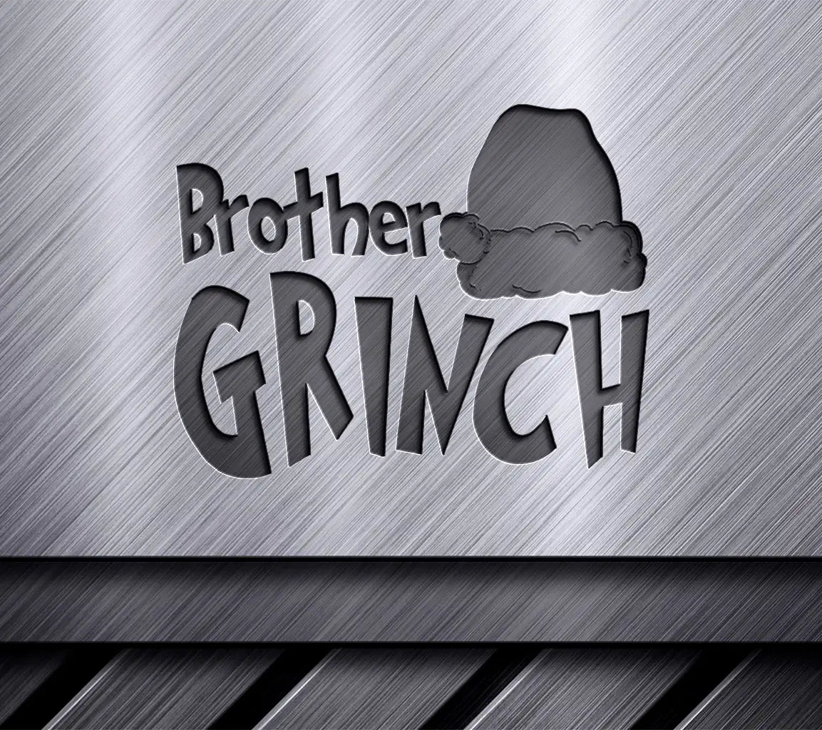 Grinch Brother with Santa Hat SVG - Family Christmas Design SVG