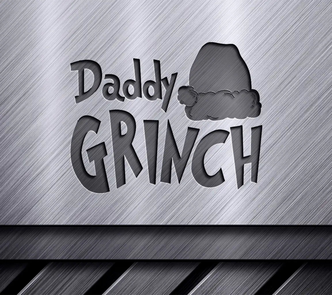 Grinch Daddy SVG with Santa Hat - Family Christmas Design SVG