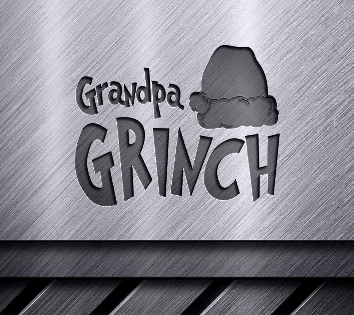 Grinch Grandpa with Santa Hat SVG - Christmas Family Design SVG