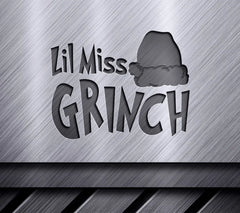 Lil Miss Grinch with Santa Hat SVG - Grinch Family Christmas Design SVG