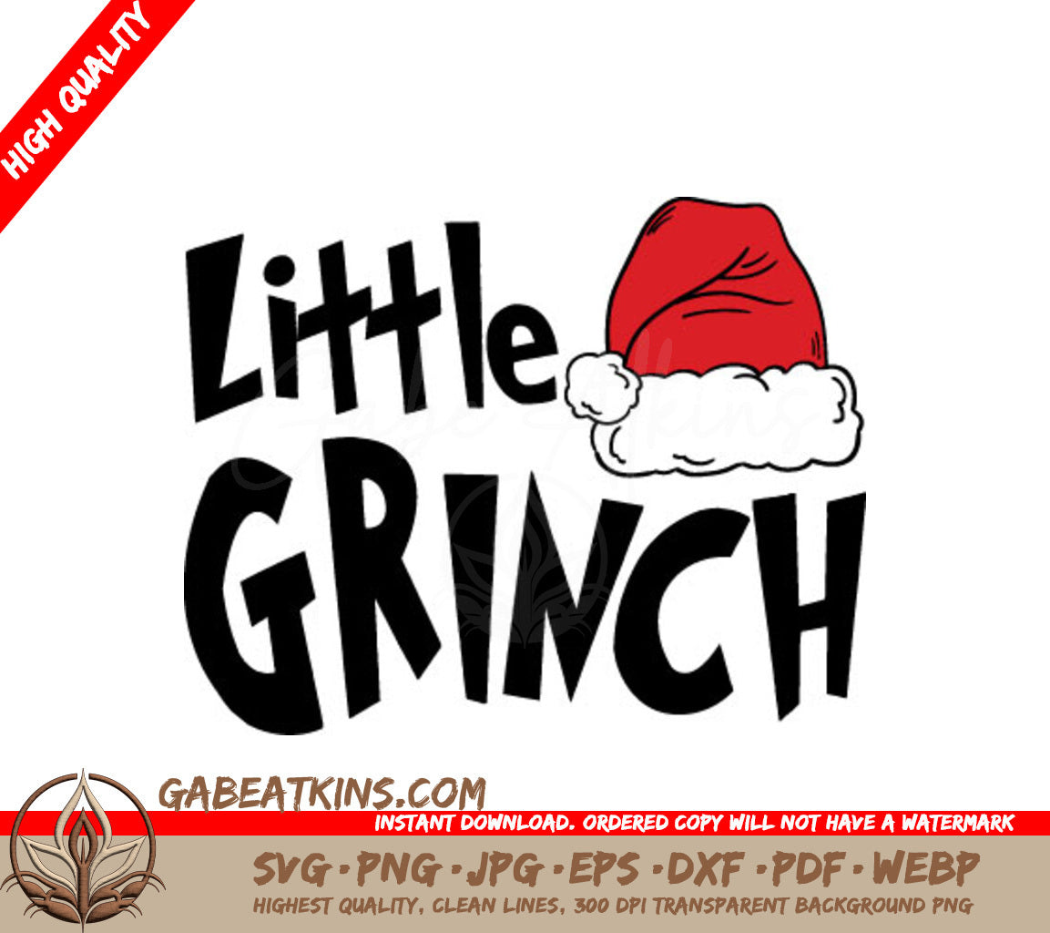 Grinch with Santa Hat SVG - Family Christmas Design SVG