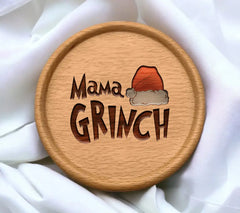 Mama Grinch with Santa Hat SVG - Grinch Family Christmas Design SVG