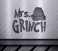 Mrs. Grinch with Santa Hat SVG - Grinch Family Christmas Design SVG