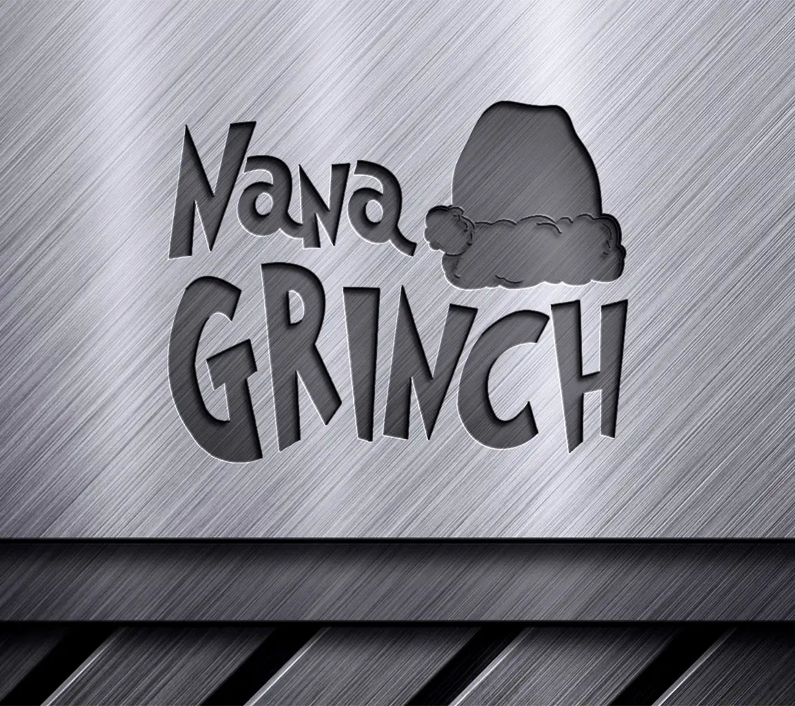 Nana Grinch SVG with Santa Hat - Grinch Family Christmas Design SVG