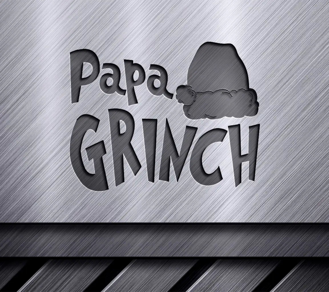 Grinch Family Papa Grinch SVG with Santa Hat SVG