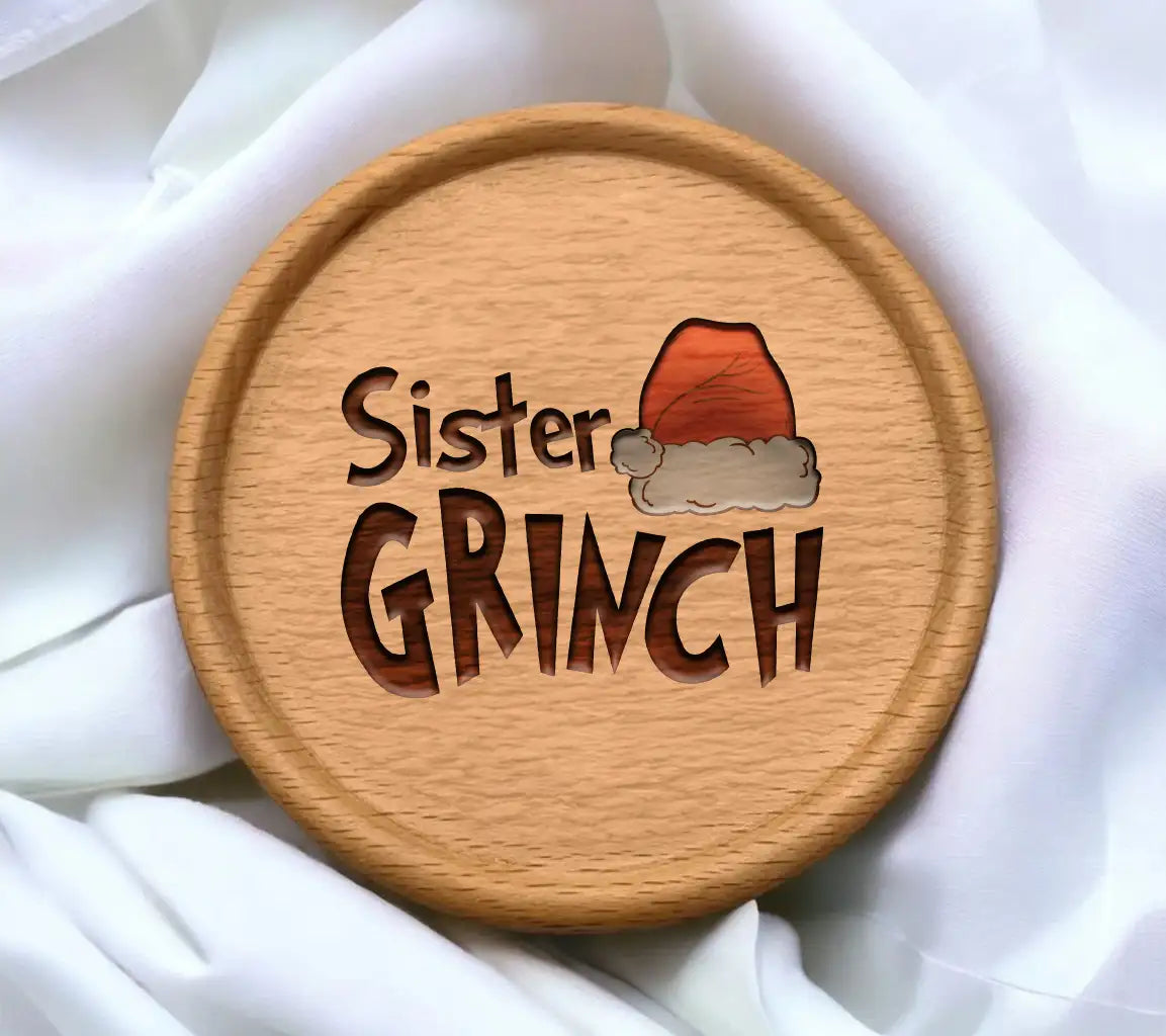 Sister Grinch SVG with Santa Hat - Grinch Family Design SVG