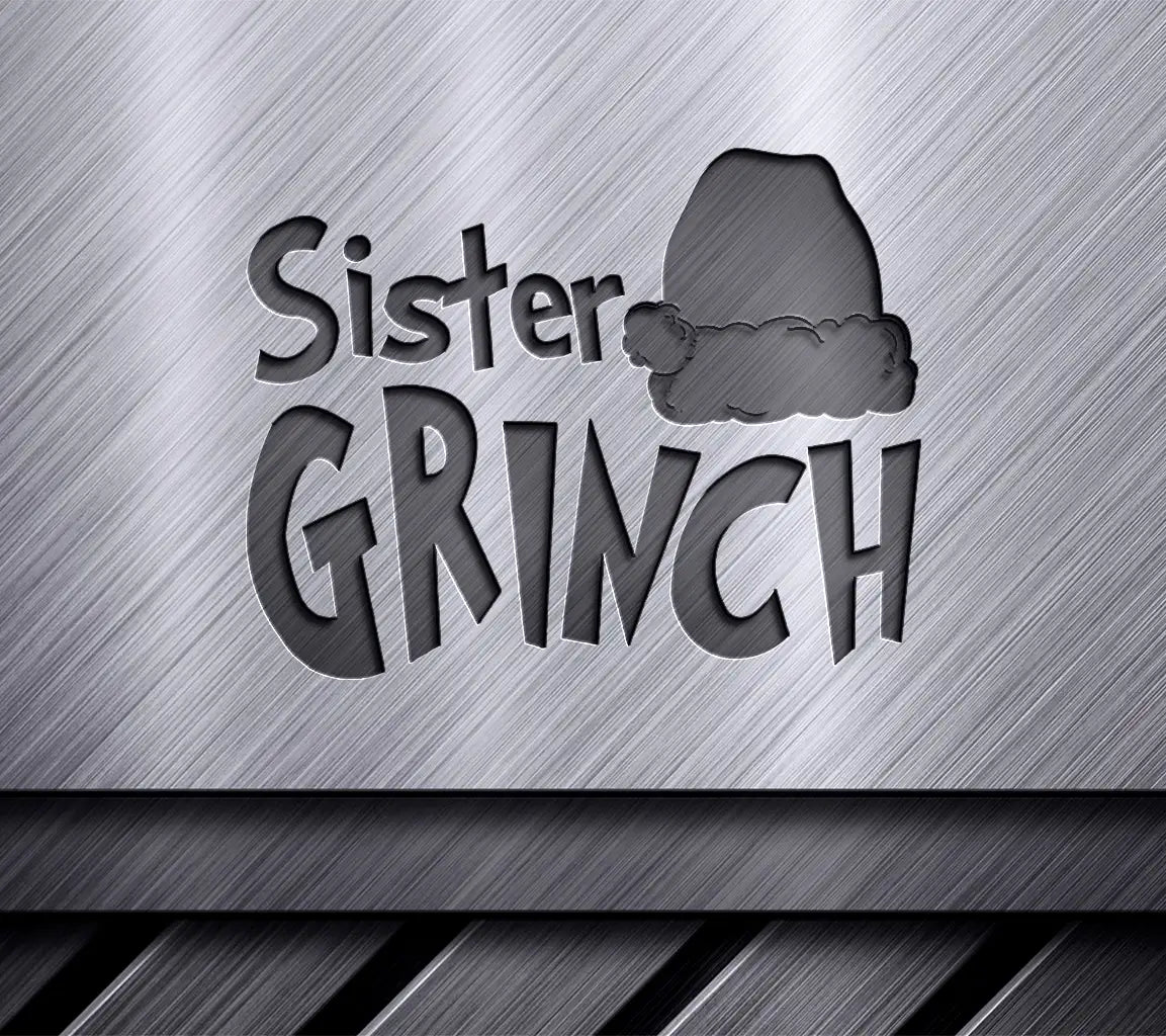 Sister Grinch SVG with Santa Hat - Grinch Family Design SVG