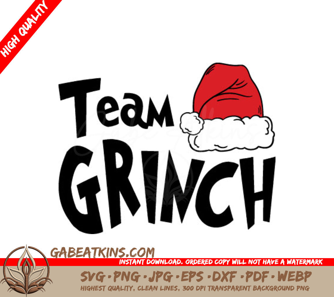 Grinch Family Team Design SVG with Santa Hat SVG