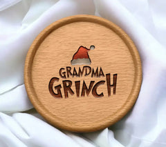 Grinch Grandma with Santa Hat SVG Design - Christmas Cut File SVG