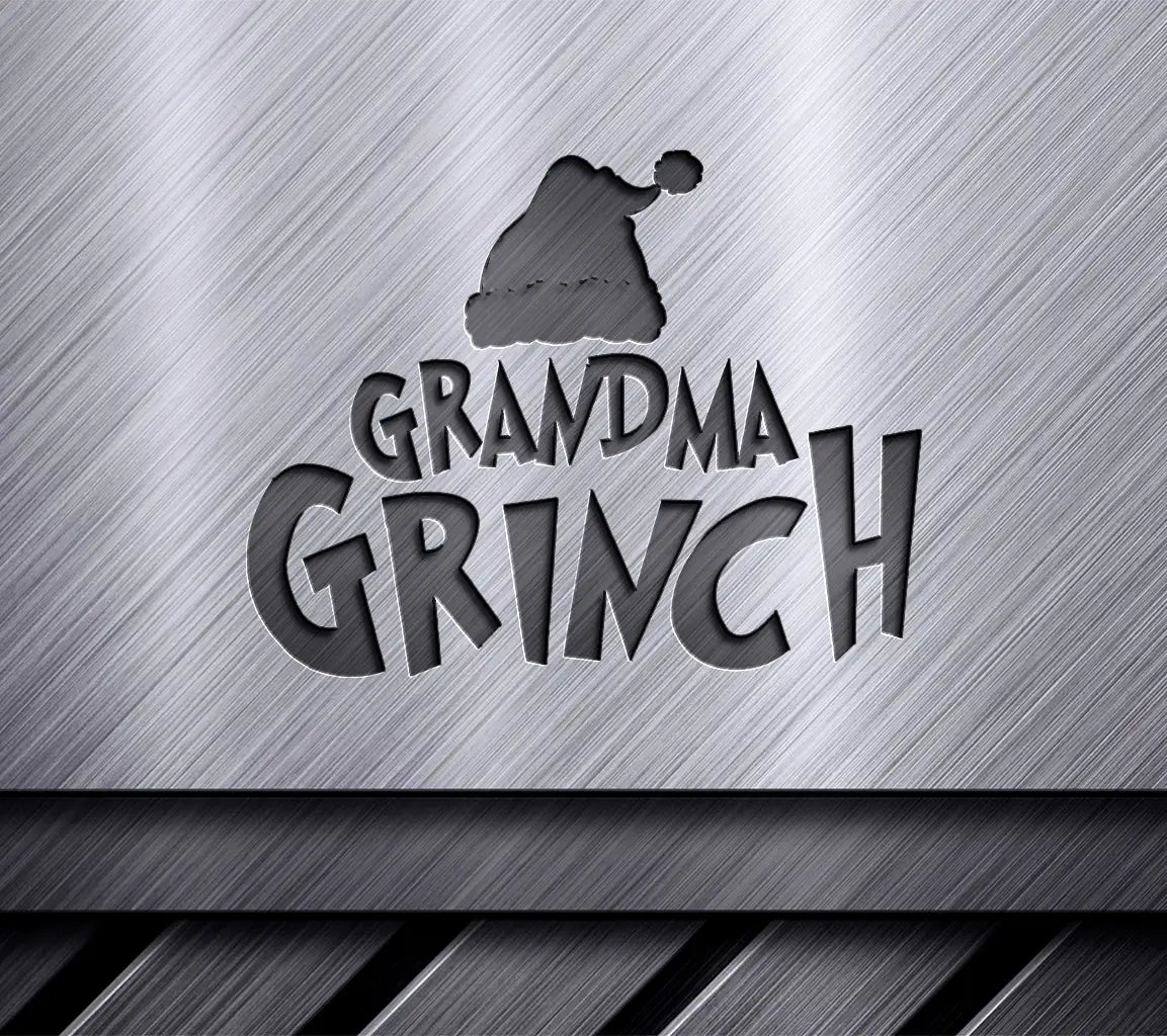 Grinch Grandma with Santa Hat SVG Design - Christmas Cut File SVG