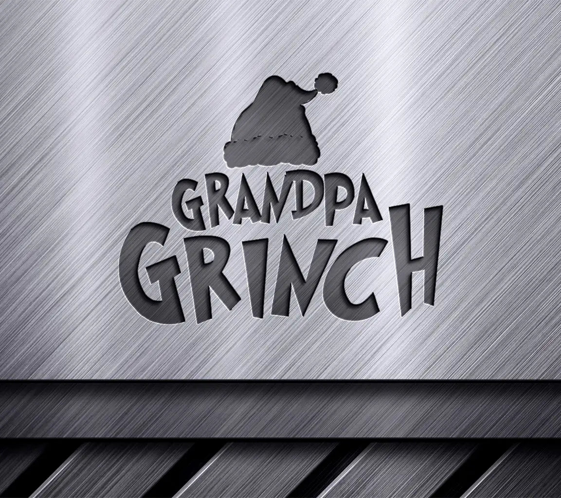 Grinch Grandpa with Santa Hat SVG Design SVG