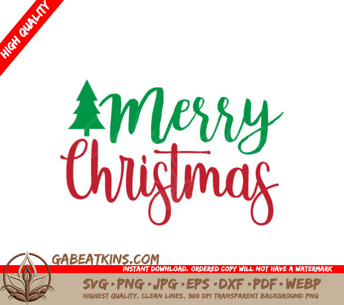 Grinch-Inspired Green & Red Christmas Tree SVG - Merry Christmas Design SVG