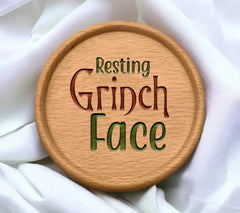 Resting Grinch Face SVG - Green & Red Design SVG