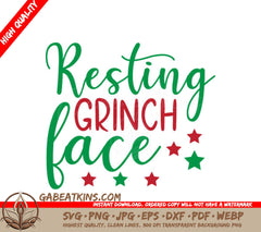 Resting Grinch Face Christmas SVG - Digital Cut File SVG