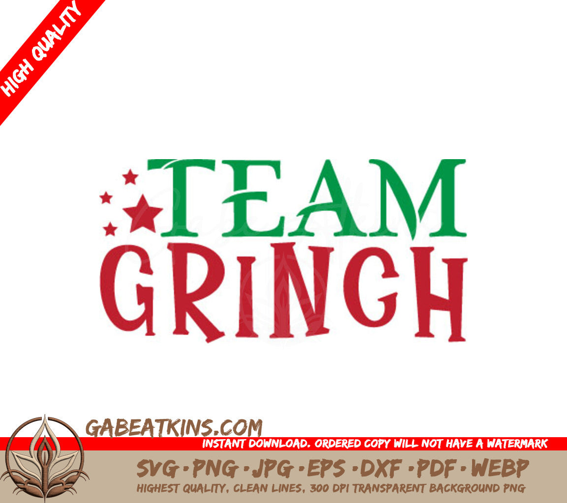 Team Grinch Red & Green Design SVG - Christmas Design SVG