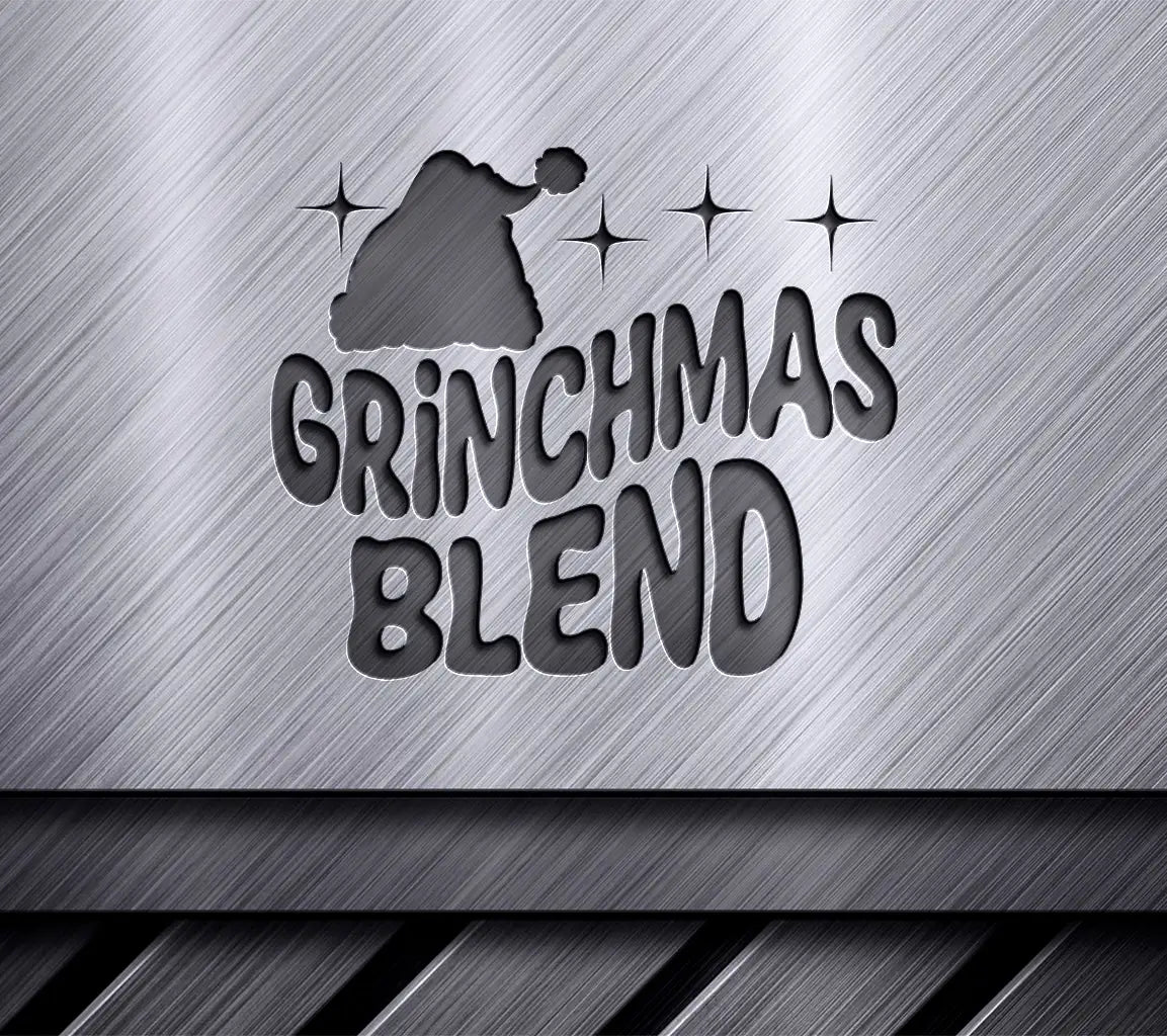 Grinchmas Blend SVG with Santa Hat - Christmas Grinch Design SVG