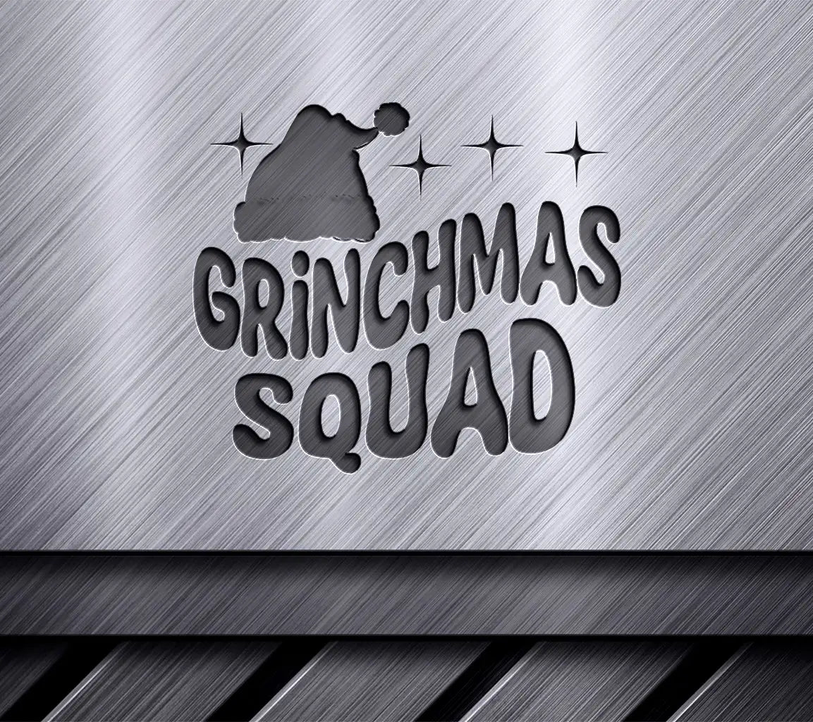 Grinchmas Squad SVG with Santa Hat - Christmas Grinch Design SVG