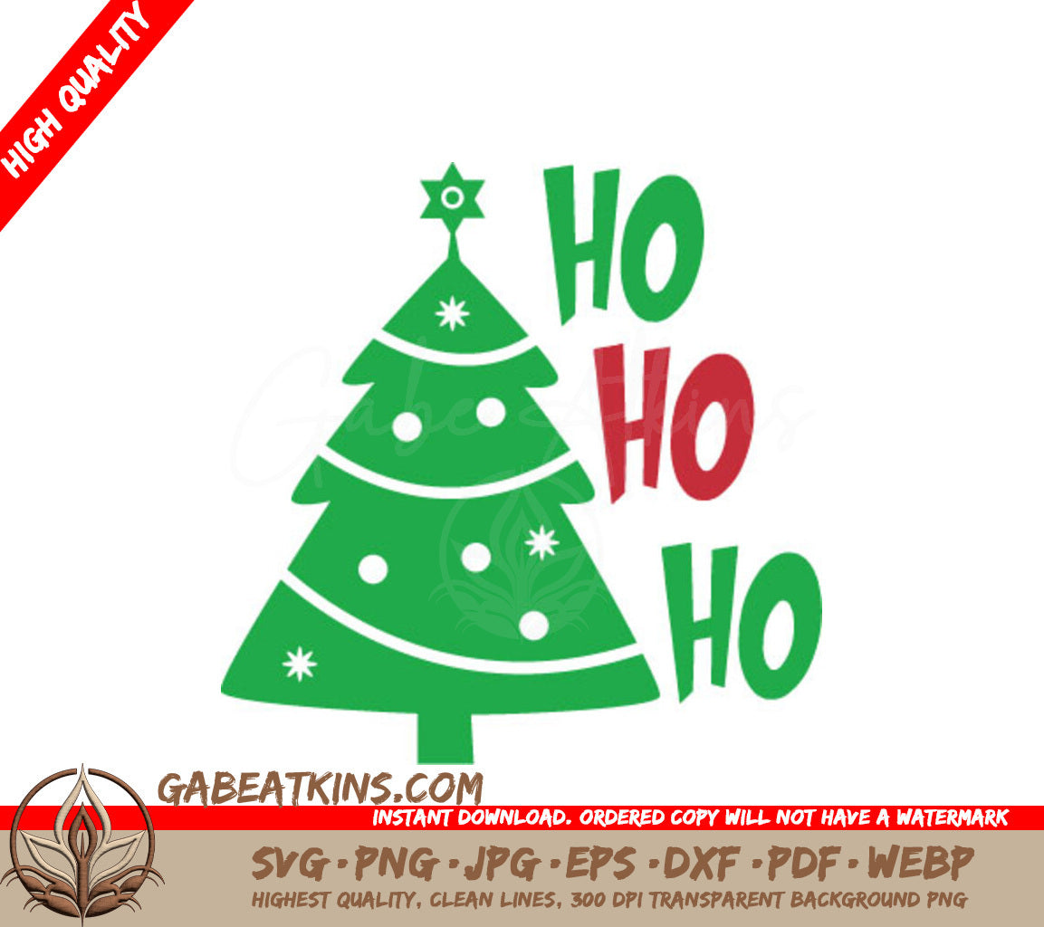 Grinch-Inspired Ho Ho Ho Green Christmas Tree SVG SVG