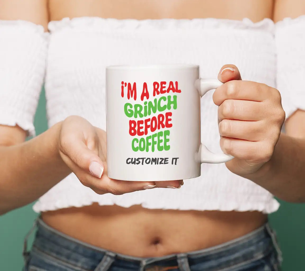 Grinch Before Coffee SVG - Funny Christmas Quote Design SVG