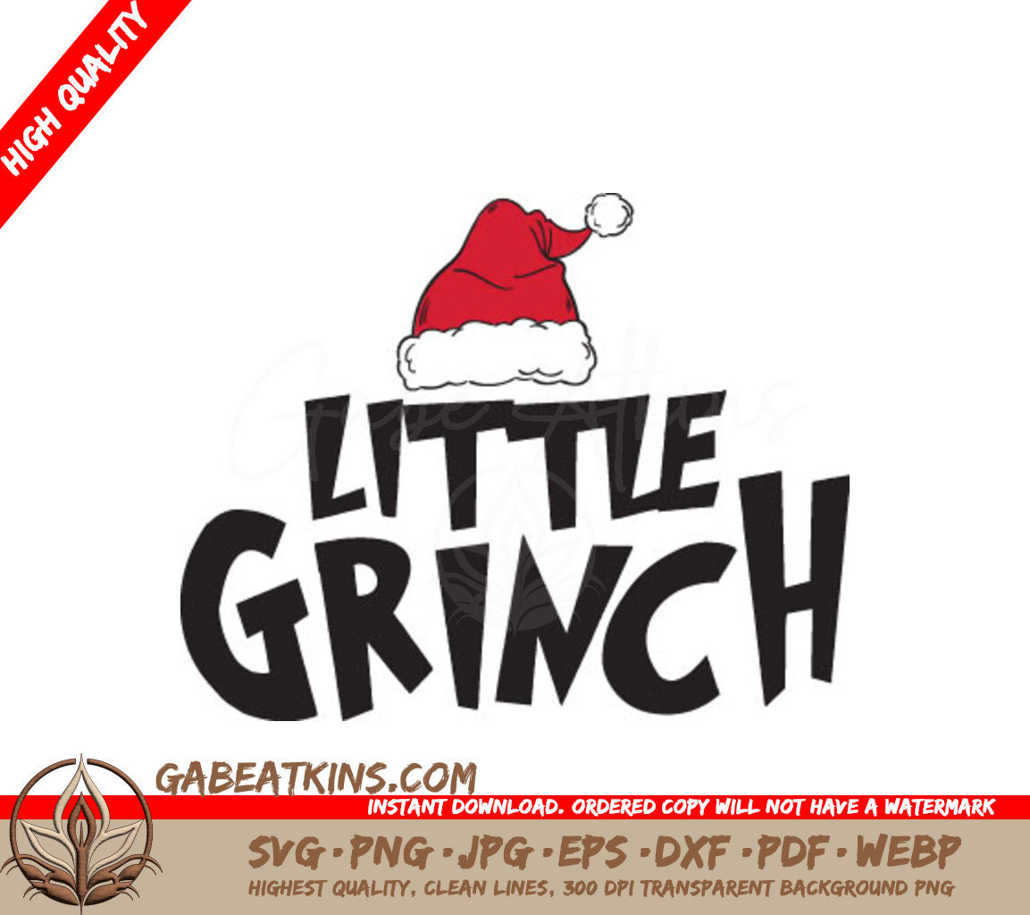 Grinch with Santa Hat SVG - Christmas Clipart SVG