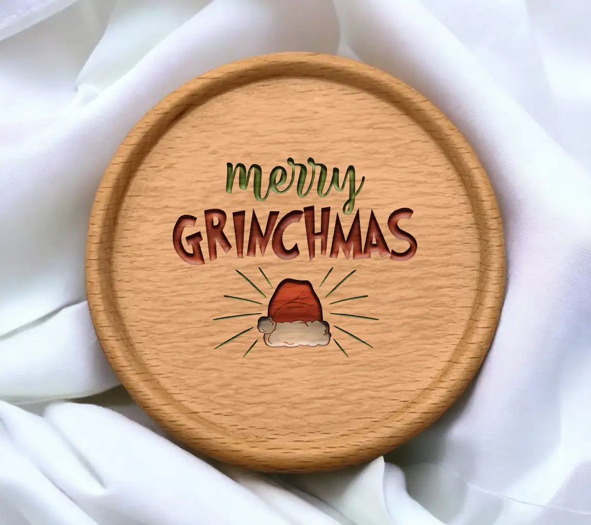 Merry Grinchmas SVG with Santa Hat - Grinchmas Decor SVG