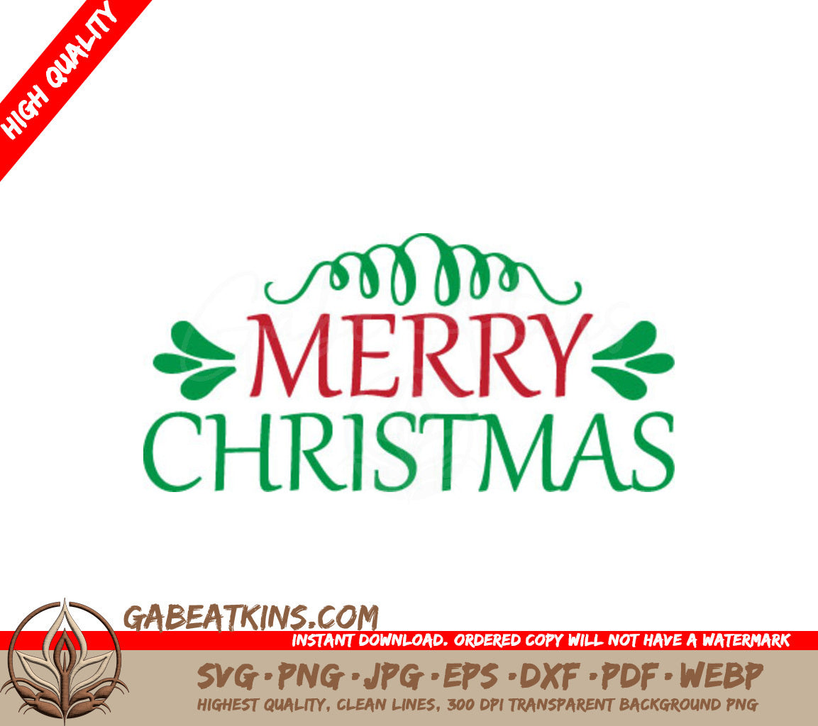 Grinch-Inspired Red & Green Merry Christmas SVG Design SVG