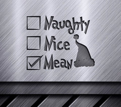 Naughty Mice Mean SVG - Grinch Christmas Cartoon Santa Hat SVG