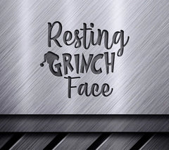 Resting Grinch Face Christmas Design SVG with Santa Hat SVG